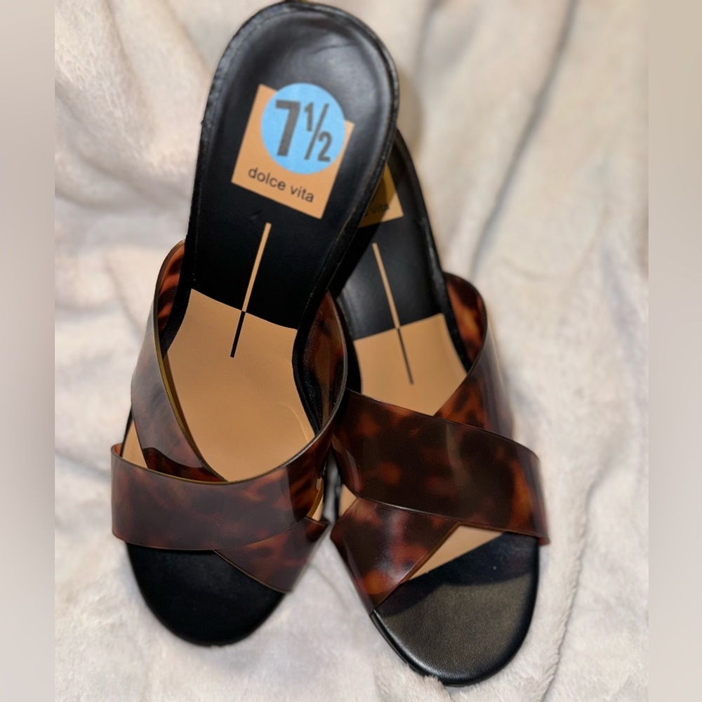 Dolce vita Joni style leopard shoes 7.5 Block heels New*! - Picture 2 of 12